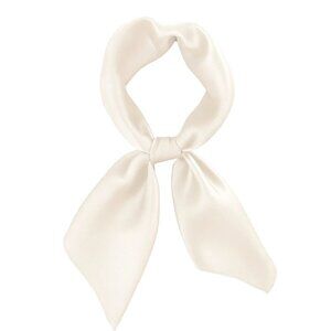 White Satin Scarf 19x19, Western Cowboy Cowgirl Bandana, Boho Coastal Ranch Wear